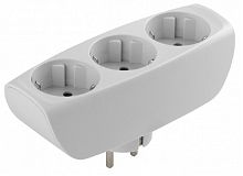 Разветвитель (Тройник) с заземлением плоский ЭРА SP-3e-W 3-м 16А 3500Вт белый картинка 